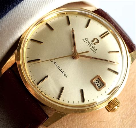 mens gold omega watch|omega 18k solid gold watches.